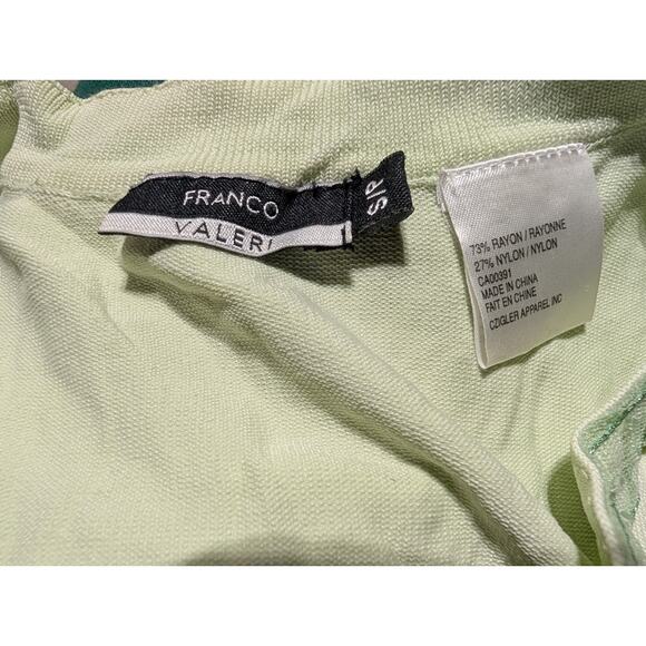 Franco Valeri Vintage womens Light Green Beaded Long Sleeve top Sz Small 90s Y2K - Picture 5 of 5